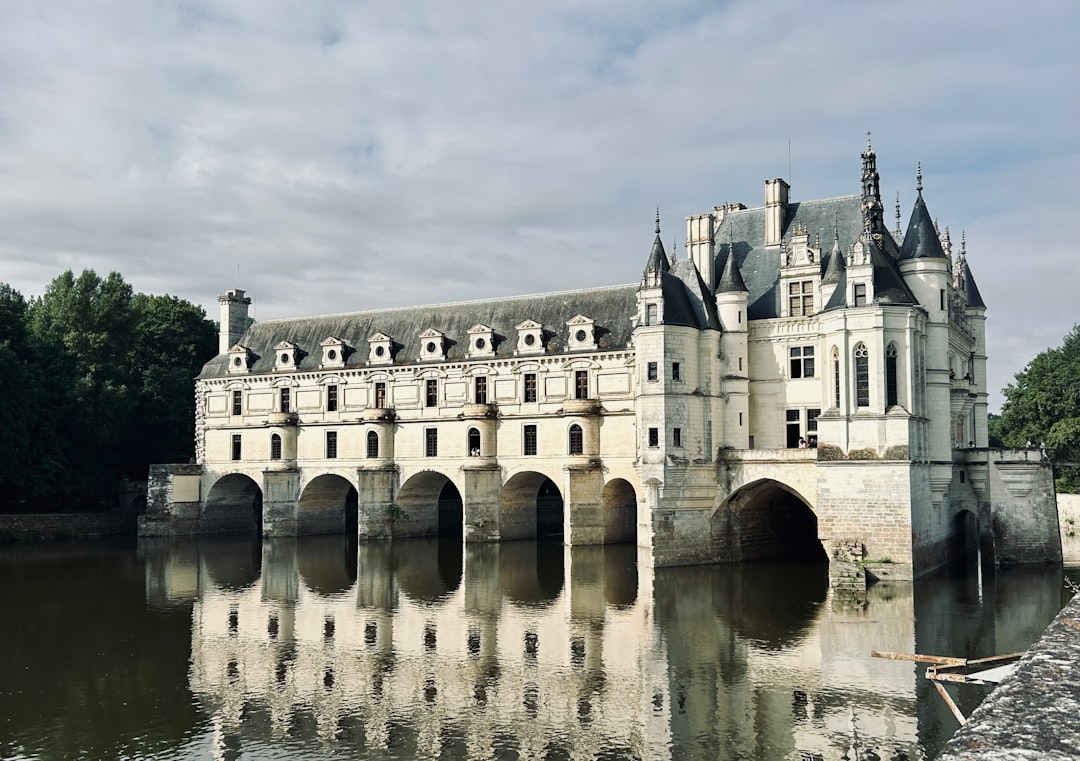 Chateau de Chenonceau reflected in the River Cher, Loire Valley, France