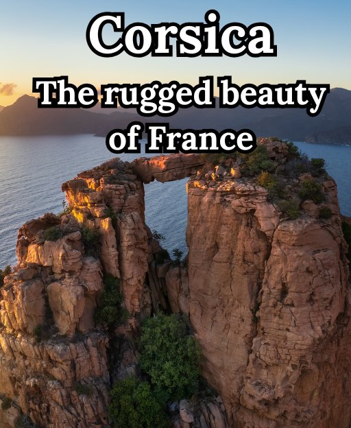 Wild rocky coastline of Corsica with dramatic Mediterranean sea views