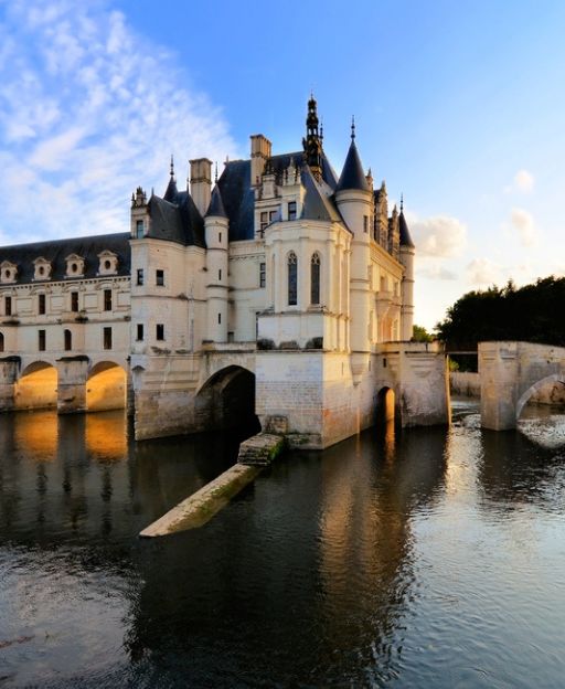 Château de Chenonceau spanning the River Cher in the Loire Valley, France