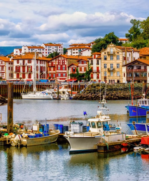 The harbour of Saint-Jean-de-Luz, a historic Basque fishing port in the French Basque Country