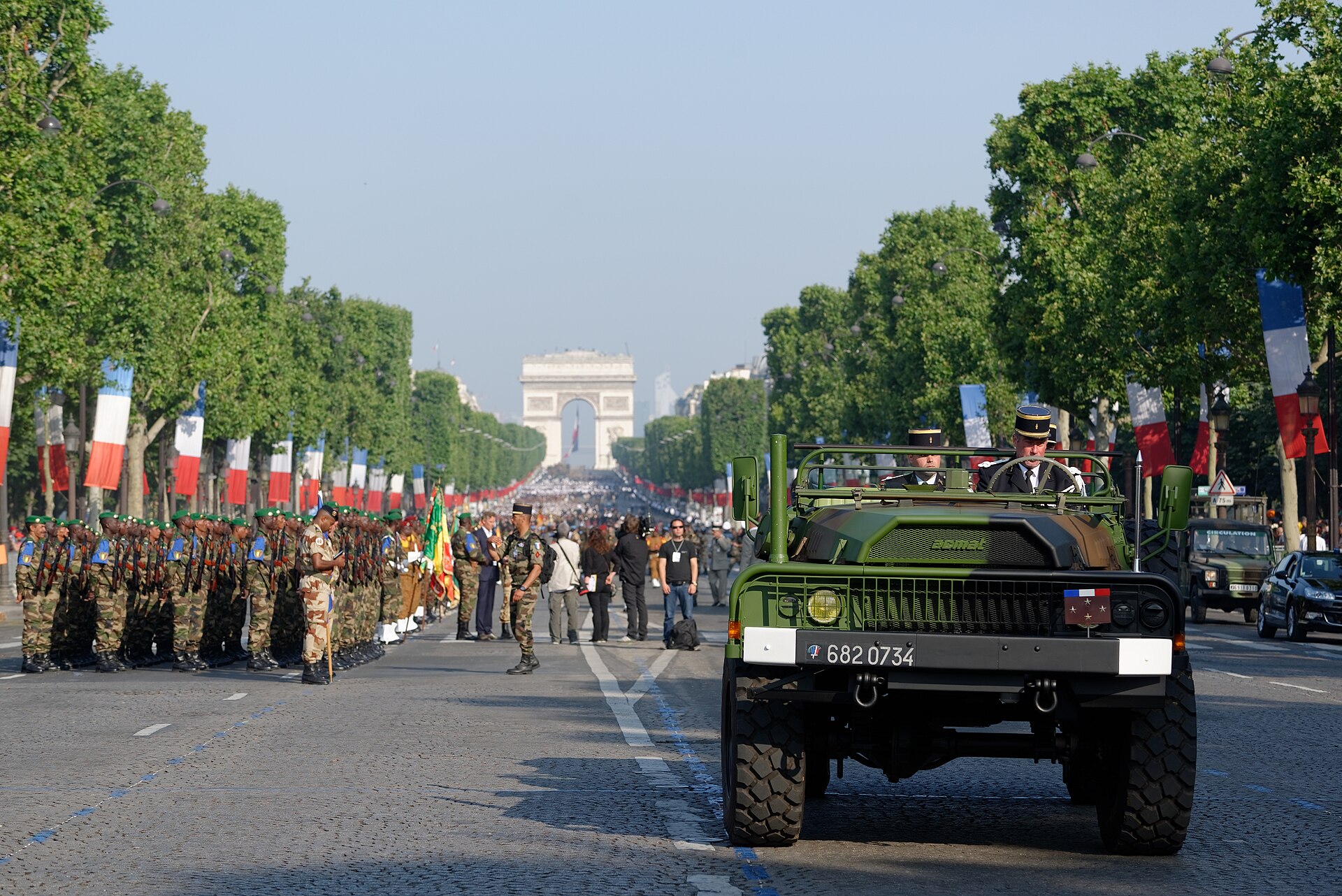 Bastille Day military parade on the Champs-Élysées in Paris, France