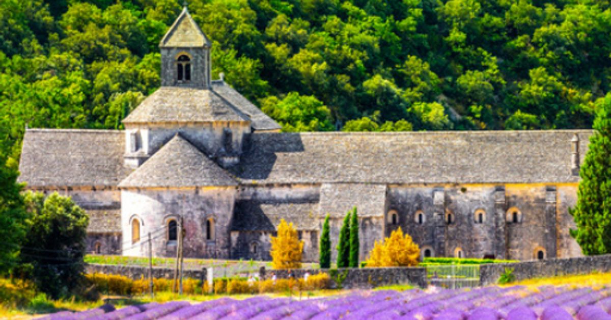 Sénanque Abbey surrounded by lavender fields in Provence, France