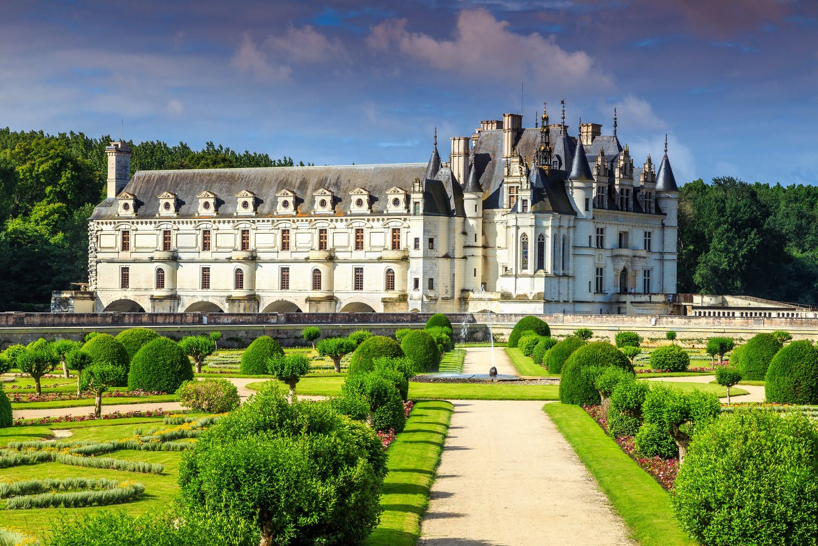 Château de Chenonceau and its formal gardens in the Loire Valley