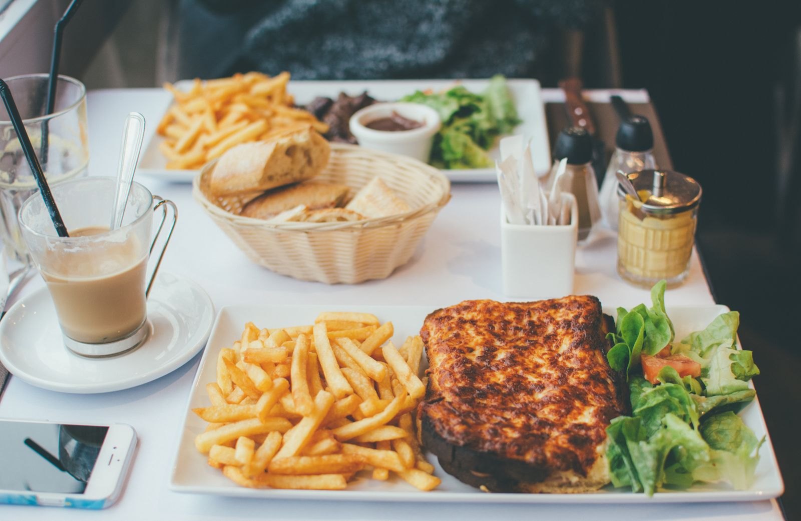Croque monsieur lunch at a Paris bistro