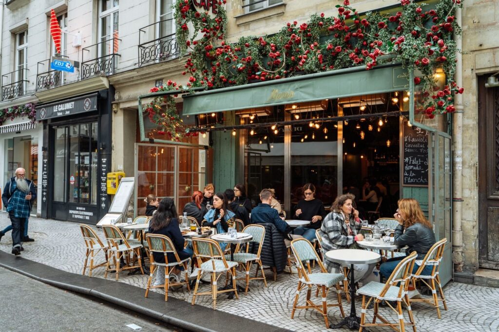 Café terrace on a Paris street