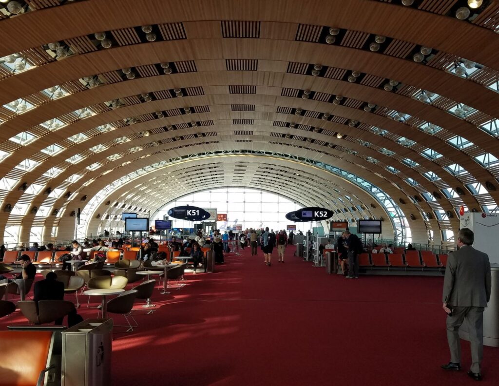 Departure hall at Paris Charles de Gaulle Airport